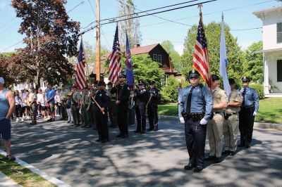  Mattapoisett Memorial Day 
It was a great turnout for the Mattapoisett Memorial Day observance on Monday afternoon, which began at Center School and then proceeded to the library for the placement of flowers on the monuments before parading over to Town Wharf to place a wreath in the outgoing tide to honor those lost at sea. Photos by Jean Perry
