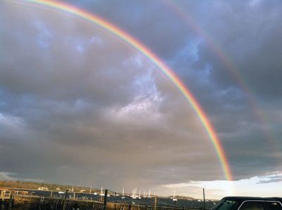 Double Rainbow
The recent rains brought a double rainbow to Mattapoisett Harbor. Photo by Marilou Newell
