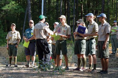 Mattapoisett Boy Scouts
The Mattapoisett Boy Scouts Troop #53 worked as staff for all four weeks this year at the Boy Scouts of America Camp Cachalot. The Troop #53 staff counted for about a fifth of the staff at the camp this summer, a unique event to have a large number of active kids of their age in one troop. Photos by Bodil Perkins
