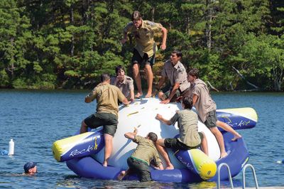 Mattapoisett Boy Scouts
The Mattapoisett Boy Scouts Troop #53 worked as staff for all four weeks this year at the Boy Scouts of America Camp Cachalot. The Troop #53 staff counted for about a fifth of the staff at the camp this summer, a unique event to have a large number of active kids of their age in one troop. Photos by Bodil Perkins
