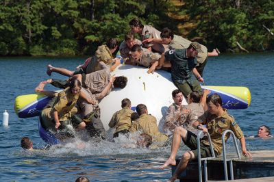 Mattapoisett Boy Scouts
The Mattapoisett Boy Scouts Troop #53 worked as staff for all four weeks this year at the Boy Scouts of America Camp Cachalot. The Troop #53 staff counted for about a fifth of the staff at the camp this summer, a unique event to have a large number of active kids of their age in one troop. Photos by Bodil Perkins
