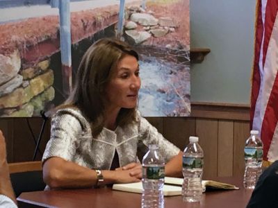 Lt. Governor Polito
On August 25, Lt. Governor Polito and members of the Massachusetts DOT along with State Representative William Straus, Mattapoisett Highway Surveyor Barry Denham, and Selectman Jordan Collyer met to discuss the recent grant money the Town used to repair the Randall Bridge on Acushnet Road. From L to R: Barry Denham, Jonathan Gulliver, Lt. Gov. Polito, Rep. Bill Straus, and Jordan Collyer. Photo by Marilou Newell
