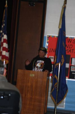 Mattapoisett’s Veterans Day Ceremony
Mattapoisett’s Florence Eastman American Legion Post 280 hosted Veterans Day observations at Old Hammondtown School on Friday, November 10 to a standing room only crowd. Guest speaker Dr. James Hickey, a retired U.S. Navy commander, gave an inspirational talk on how one person can make a large impact on society. Photos by Marilou Newell
