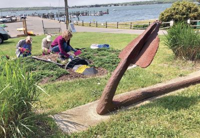 Mattapoisett Woman’s Club Garden Group
Red, white, and blue was Sharon Doyon’s vision of the Mattapoisett Woman’s Club Garden Group as 18 members gathered at the library to plant on May 26 in areas including the pots at the Mattapoisett Historical Society and Town Hall, window boxes at the post office and Town Beach house, the lighthouse garden at the harbor, plus the gardens and planters at the Mattapoisett Free Public Library. 
