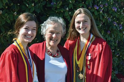 Mattapoisett Woman's Club Scholarship
Mattapoisett Woman's Club Scholarship Recipients Julie Cabral (left) and Rosemary Loer (right) with Roxanne Bungert, president of the Mattapoisett Woman's Club. Photo courtesy Karen Gardner
