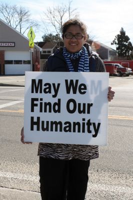 Walk for Peace
The bitter cold couldnt stop their mission for peace. About a dozen members of the Nipponzan Myohoji, a Japanese Buddhist Order, and their supporters could be seen walking, chanting and banging a drum along Route 6 on February 24, 2011. Photo by Laura Pedulli. 
