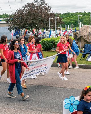 Marion 4th of July Parade
Marion Town Administrator Jay McGrail and Select Board members Norm Hills, John Waterman, and Randy Parker walked the Independence Day parade route on Monday morning along with veterans, marching bands, Boy and Girl Scout troops, youth baseball teams, decorated floats, fire engines, and a convoy of antique cars. Beginning at the Town House, the parade route went up Spring Street, then east on Route 6 before going right onto Front Street all the way down to Main Street and back up to Spring. Photos by Ryan F
