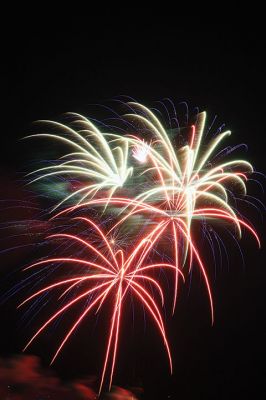 Back By Popular Demand 
And the rockets’ red glare, fireworks bursting in air over Sippican Harbor during the Marion fireworks, which resumed this year after a surge in fundraising efforts to bring the tradition back to Silvershell Beach. Photo by Jean Perry
