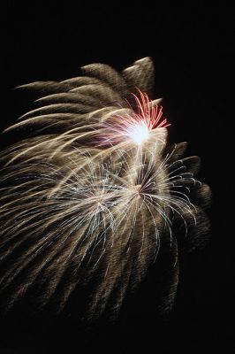 Back By Popular Demand 
And the rockets’ red glare, fireworks bursting in air over Sippican Harbor during the Marion fireworks, which resumed this year after a surge in fundraising efforts to bring the tradition back to Silvershell Beach. Photo by Jean Perry
