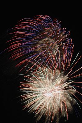 Back By Popular Demand 
And the rockets’ red glare, fireworks bursting in air over Sippican Harbor during the Marion fireworks, which resumed this year after a surge in fundraising efforts to bring the tradition back to Silvershell Beach. Photo by Jean Perry
