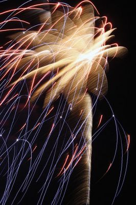 Back By Popular Demand 
And the rockets’ red glare, fireworks bursting in air over Sippican Harbor during the Marion fireworks, which resumed this year after a surge in fundraising efforts to bring the tradition back to Silvershell Beach. Photo by Jean Perry
