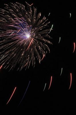 Back By Popular Demand 
And the rockets’ red glare, fireworks bursting in air over Sippican Harbor during the Marion fireworks, which resumed this year after a surge in fundraising efforts to bring the tradition back to Silvershell Beach. Photo by Jean Perry
