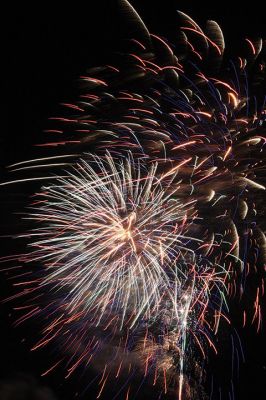 Back By Popular Demand 
And the rockets’ red glare, fireworks bursting in air over Sippican Harbor during the Marion fireworks, which resumed this year after a surge in fundraising efforts to bring the tradition back to Silvershell Beach. Photo by Jean Perry
