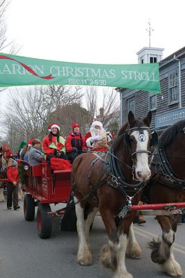 Marion Christmas Stroll
Sunday, December 11, was the annual Marion Christmas Stroll when Santa greets the crowd at Town Wharf before mounting his horse-drawn carriage for a ride through Marion village.
