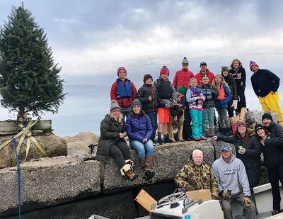 Sippican Harbor Christmas Tree
It’s back! The Sippican Harbor Christmas tree has returned thanks to Dan and Kellie Crete of Marion, along with the help of the Cooney, Vergoni, Hall, Pruchnik, Rebello, and Bacchiochi families. Photo courtesy Kellie Crete
