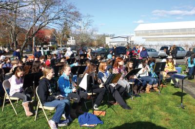 Veteran's Day
The Sippican School Band, led by Don Richard, plays the National Anthem at the November 11, 2011 Veteran's Day exercises in Marion. Photo by Robert Chiarito.
