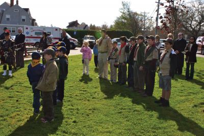 Veteran's Day
Marion Boy Scout Troop 32 shows respect at the November 11, 2011 Veteran's Day exercises in Marion. Photo by Robert Chiarito.
