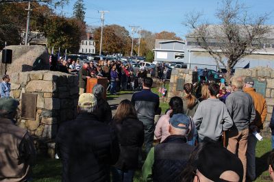 Marion Veteran's Day
James R. Holmes, the J.C. Wylie Chair of Maritime Strategy at the Naval War College in Newport, Rhode Island, spoke to Marion citizens gathered at Old Landing for Veterans Day observances on November 11. Also speaking were Select Board Chair Norm Hills, Town Administrator Jay McGrail, and the Reverend Eric E. Fialho, rector of St. Gabriel’s Episcopal Church. Supporting with their participation were Marion Cub Scouts and the Sippican Elementary School Band under the direction of Hannah Moore. 
