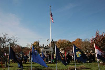 Marion Veteran's Day
James R. Holmes, the J.C. Wylie Chair of Maritime Strategy at the Naval War College in Newport, Rhode Island, spoke to Marion citizens gathered at Old Landing for Veterans Day observances on November 11. Also speaking were Select Board Chair Norm Hills, Town Administrator Jay McGrail, and the Reverend Eric E. Fialho, rector of St. Gabriel’s Episcopal Church. Supporting with their participation were Marion Cub Scouts and the Sippican Elementary School Band under the direction of Hannah Moore. 
