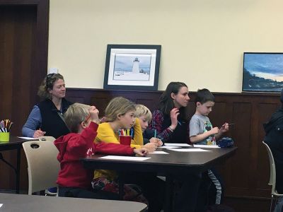 Mark Parisi 
Artist Mark Parisi recently held a Character Development class at the Mattapoisett Library. Parisi is the creator of the Marty Pants book series as well as the Off The Mark comic strip, which has been running in newspapers for over 30 years Photo by Marilou Newell, Illustrations by Mark Parisi

