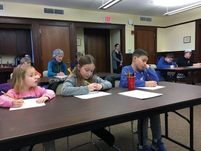 Mark Parisi 
Artist Mark Parisi recently held a Character Development class at the Mattapoisett Library. Parisi is the creator of the Marty Pants book series as well as the Off The Mark comic strip, which has been running in newspapers for over 30 years Photo by Marilou Newell, Illustrations by Mark Parisi

