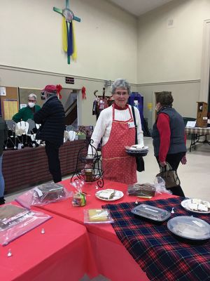 Mattapoisett Congregational Church
December 3 was a busy day for members of the Mattapoisett Congregational Church as they held their holiday fair. Tables were laden with handmade jewelry, knitwear, as well as jellies and jams. Photo by Marilou Newell
