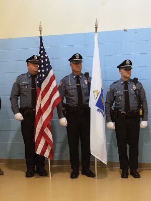 Mattapoisett’s Memorial Day
Retired Navy Commander Colby Rottler addressed attendees at Mattapoisett’s Memorial Day ceremonies that began at Center School. Photos by Marilou Newell
