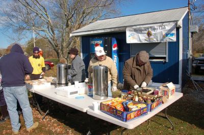 Mattapoisett Lions Club 
The Mattapoisett Lions Club recently served the community by providing a concession stand at the Mariner Soccer Field in Fairhaven on Saturday, September 17, 2011. This ongoing Lions club service project is a benefit to the community because it provides beverages and refreshments for soccer players and attendees throughout the soccer season, while allowing the Mattapoisett Lions Club to raise funds. For more information on the Mattapoisett Lions, visit www.MattapoisettLionsClub.org. Photo courtesy of Joseph
