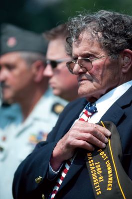 TriTown Remembers
The Florence Eastman Post 220 in Mattapoisett hosted the towns Memorial Day observance and parade on May 31, 2010. The ceremony began with a service at the Veterans monument in front of the library, and then a parade assembled and marched to the town wharf and to Cushing Cemetery. The ceremony was held in memory of Lt. Chris Byron. Photos by Felix Perez. June 3, 2010 edition.
