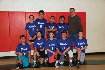 Mattapoisett Recreation
First Seed Duke managed to hold off second Seed UCONN to win Mattapoisett Recreation’s Junior High Basketball Finals on Thursday March 3rd. Duke went undefeated all season and were a defensive powerhouse- out re-bounding the competition. Back row: Mary Butler, Dylan Hathaway, Sam Guillotte, Jack Meehan and Head Coach Todd Butler, Front Row: Colby Carreiro, Meg Hughes, Dylon Thomas, Mitchell Higgins and  Ryon Thomas. (not pictured Aaron Murdoch)
