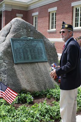 Memorial Day in Mattapoisett
Memorial Day in Mattapoisett was observed as it traditionally is, with ceremonies in front of the Mattapoisett Library followed by the parade march to Cushing Cemetery. This year’s guest speaker, Mattapoisett resident U.S. Army Sergeant Edward Sweeney, Jr. stirred the emotions of those in attendance with his speech about sacrifice and the American way of life. The Old Hammondtown School Band was impressive with its performance of several patriotic songs, and Representative William Straus, the selectmen, and
