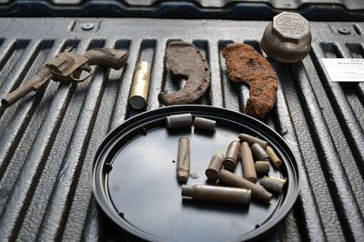 Relics Plus Metal Detecting Services
Tom Smith of Relics Plus Metal Detecting Services uses his metal detector to find bits and pieces of history in Rochester. Photo by Jean Perry
