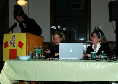 Lizzie T's Spelling Bee
Elizabeth Taber Library's First Annual Lizzie T's Spelling Bee. March 8, 2007
Mistress of Ceremonies Jenni Strand and the technical staff
