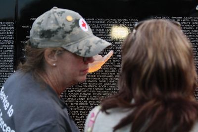 A Moving Experience 
Thousands arrived on Thursday to welcome the Moving Wall, a half-scale replica of the Washington, D.C. Vietnam War Memorial Wall. The Moving Wall visited Wareham from August 17-21. Photos by Jean Perry
