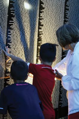 A Moving Experience 
Thousands arrived on Thursday to welcome the Moving Wall, a half-scale replica of the Washington, D.C. Vietnam War Memorial Wall. The Moving Wall visited Wareham from August 17-21. Photos by Jean Perry
