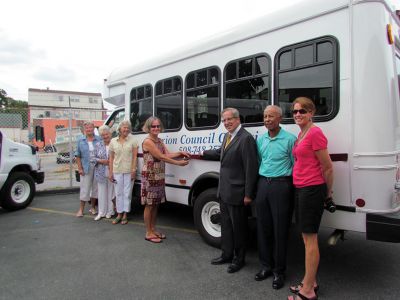 Marion COA Van
State Rep. Bill Straus, Marion COA Director Susan Schwager, and members of the COA board participate in a ribbon-cutting ceremony for the organization’s new van. Photo by Joan Hartnett-Barry. 
