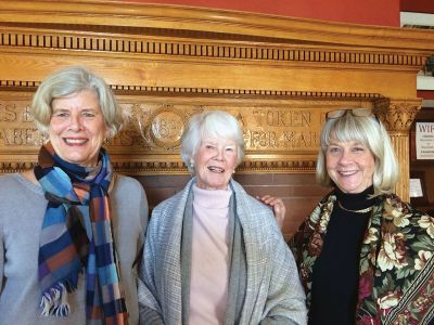 Marion Music Hall
Chrissie Bascom, Sheila Converse, and Margot Stone at Sheila's farewell luncheon from the Music Hall Advisory Committee.
