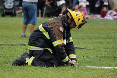 10th Annual Fairhaven Fire Muster
A team of five of Mattapoisett firefighters represented the department on Sunday, August 25, during the 10th Annual Fairhaven Fire Muster at Livesey Park in Fairhaven. The team took third place overall, first place in the dry hose competition, second in the wet hose competition, and second in the “mystery” event – axe throwing. Photos by Jean Perry
