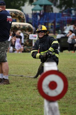 10th Annual Fairhaven Fire Muster
A team of five of Mattapoisett firefighters represented the department on Sunday, August 25, during the 10th Annual Fairhaven Fire Muster at Livesey Park in Fairhaven. The team took third place overall, first place in the dry hose competition, second in the wet hose competition, and second in the “mystery” event – axe throwing. Photos by Jean Perry
