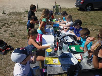 Nature Explorers
MattRec and the Marion Natural History Museum partnered for the second year to provide "Nature Explorers" summer program. The students explored several different locations around Mattapoisett this year.  We visited Land Trust property off Mattapoisett Neck Road and Bob Field gave us a tour of his Oyster farming operation. We visited salt marshes, went crabbing, netted many fish at Reservation beach, Aucoot Beach, and Ned's Point.   Photo courtesy Elizabeth Leidhold  
