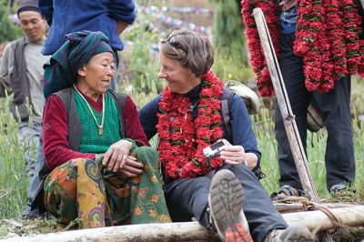 Himalaya Project
Marion’s Sally Hunsdorfer, a founding member of the Marion Institute, makes regular visits to Nepal to implement enrichment programs as part of her Himalaya Project. While trekking on foot to a remote village, Sally passes a Buddhist monument called a “stupa,” one of many that dot the landscape of the Himalayan Mountains of Nepal. Photo by Sally Hunsdorfer.
