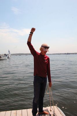 Cooper Newton 
Cooper Newton received an emotional welcome home from his parents Peter and Marley Newton, his girlfriend Autumn Horsey and a host of extended family and friends. The Mattapoisett native sailed his 27-foot boat Why Worry on a solo journey that took him as far as Turks and Caicos south of the Bahamas. His adventures included a surprise passenger in a raccoon that found his boat during a coastal storm. Photos by Mick Colageo and Cooper Newton
