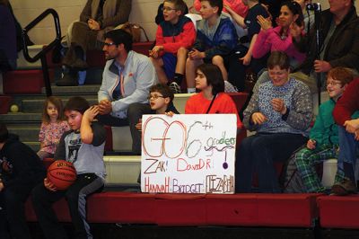 OHBBall 4105
In a close game, the Old Hammondtown School students outplayed the Old H teachers 41-40 during the annual students vs. teachers basketball game Friday night. The game was held at the ORR gymnasium and bleachers were packed with families and supporters. Photos by Jean Perry
