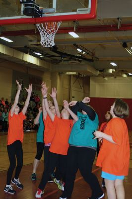 OHBBall 4126
In a close game, the Old Hammondtown School students outplayed the Old H teachers 41-40 during the annual students vs. teachers basketball game Friday night. The game was held at the ORR gymnasium and bleachers were packed with families and supporters. Photos by Jean Perry
