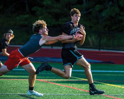 Old Rochester Regional High School football team
the Old Rochester Regional High School football team during a recent game in the Cape Cod 7v7 League, a traditional Wednesday night tune-up schedule for the MIAA fall season that fast approaches. Photos by Ryan Feeney
