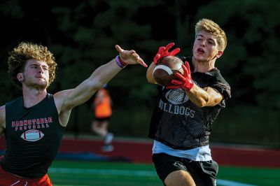 Old Rochester Regional High School football team
the Old Rochester Regional High School football team during a recent game in the Cape Cod 7v7 League, a traditional Wednesday night tune-up schedule for the MIAA fall season that fast approaches. Photos by Ryan Feeney
