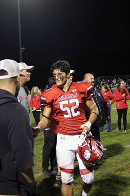 The rain held off on Friday night at Old Rochester Regional High School long enough for the Bulldogs to stun visiting Somerset Berkley in ORR’s Homecoming Game. Photos by Mick Colageo
