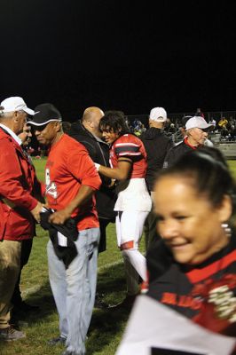 The rain held off on Friday night at Old Rochester Regional High School long enough for the Bulldogs to stun visiting Somerset Berkley in ORR’s Homecoming Game. Photos by Mick Colageo
