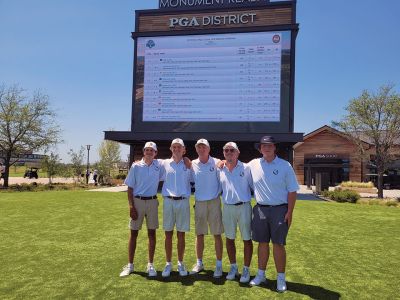 Old Rochester Regional High School Golf Team
The Old Rochester Regional High School golf team finished in the top 10 at last week’s national PGA Invitational tournament in Frisco, Texas, just outside Dallas. From left: Braden Yeomans, Peter le Gassick, Philip le Gassick, Markus Pierre, and Gabe DeBlois. Photo courtesy Michael Pierre
