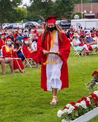 ORR Class of 2020
Old Rochester’s graduating class tosses their Graduation Caps in the air to celebrate graduating during the ceremony held on August 8, 2020. Photo by Ryan Feeney
